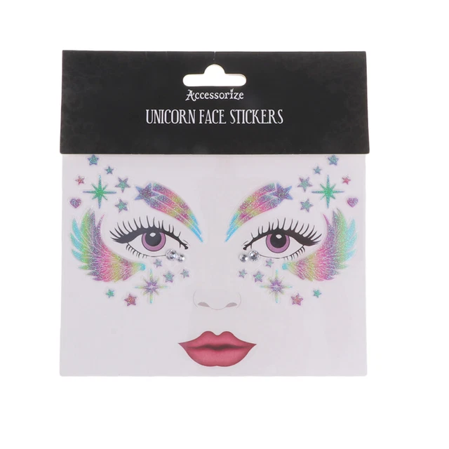 Colorida pegatina para ojos arco iris pegatina máscara fiesta brillo pegatina facial