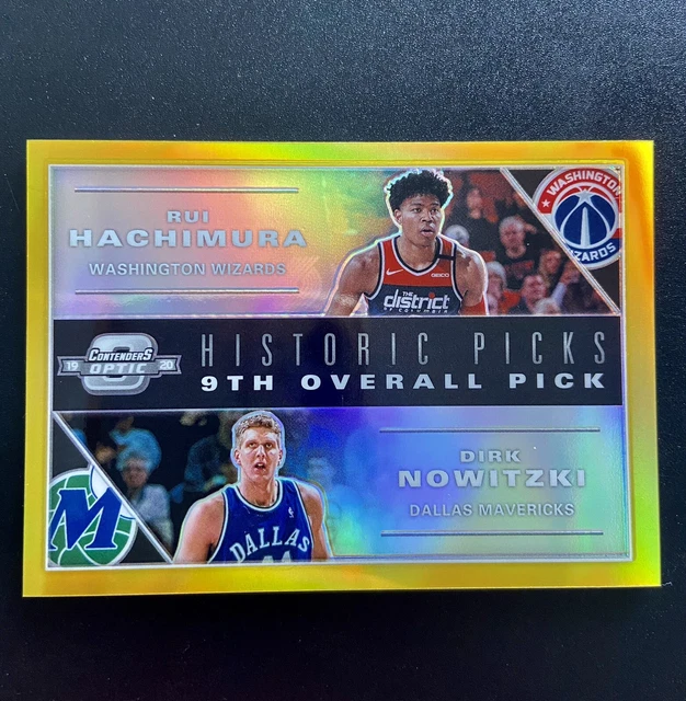 DIRK NOWITZKI RUI HACHIMURA 2019-20 PANINI CONTENDERS OPTIC GOLD #09/10 9th PICK