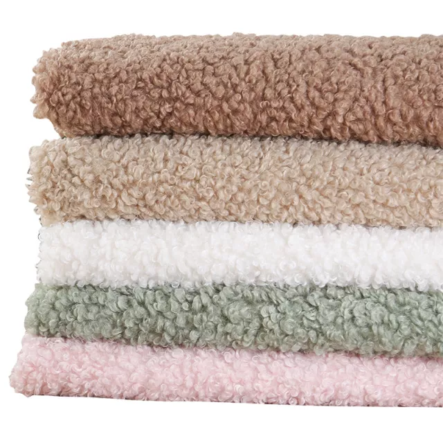 1X Faux Fur Curly Wool Sheep Fabric Cloth Coat Doll Lining Fabric Material Sew
