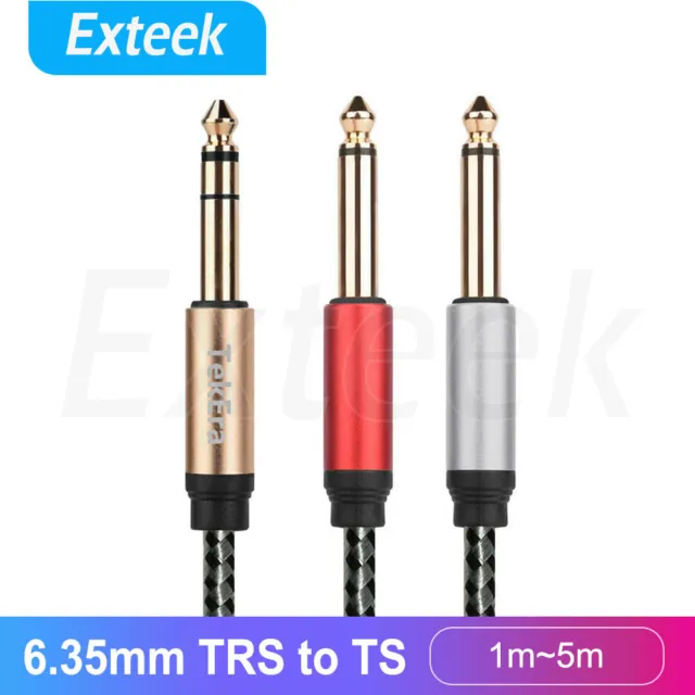 6.35mm 1/4 inch TRS Stereo to Dual 1/4 inch TS Mono Y Splitter Breakout Cable