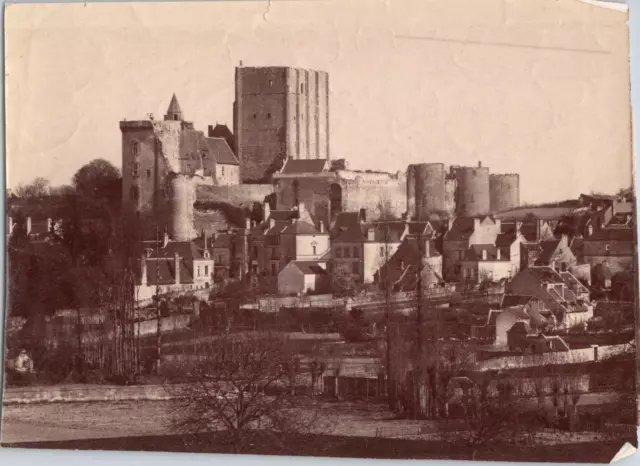 France, Loches, le Château Vintage albumen print Tirage albuminé  10X15