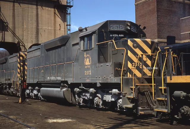 Orig slide CNJ Jersey Central EMD SD35  2812 VINTAGE Bethlehem PA 1970  BIN