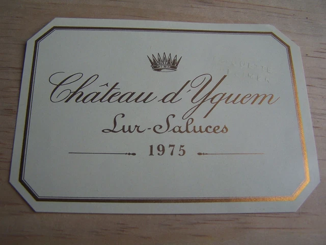 étiquette vin chateau Yquem 1975 specimen Sauternes wine label wein etikett