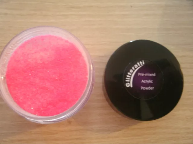 NSI Neon Hot Pink Glitter Pre-Mixed Acrylic Powder #50 Nail Art