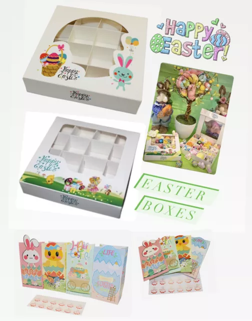 Empty Pick and Mix Sweet Boxes with Inserts -15x15x3.5cm💛EASTER BOXES💛