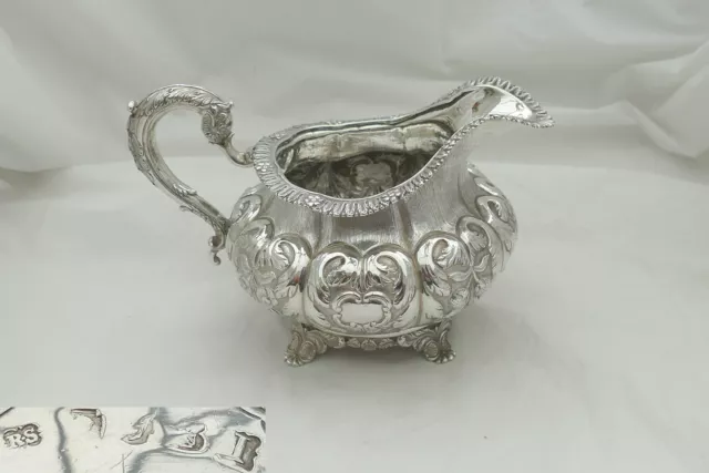 Rare Irish George Iv Hm Sterling Silver Cream Jug 1829