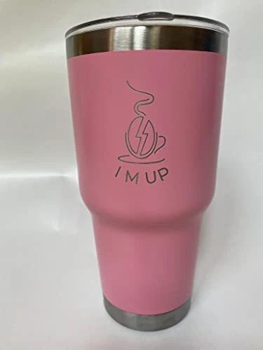 Large coffee mug 30 oz stainless steel with lid insulated water tumbler Pink