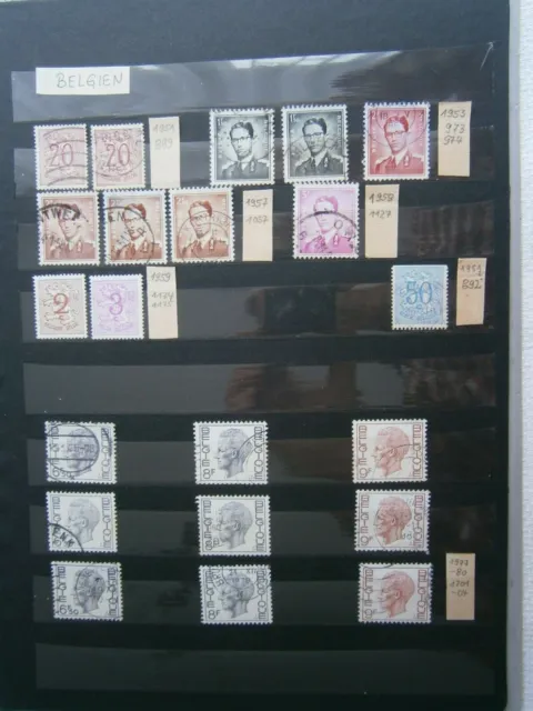 11 Briefmarken Belgien 1951-80 gestempelt/postfrisch plus Dubletten