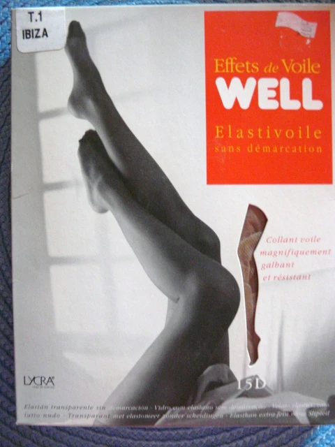 Collants Pour Peaux Sensibles WELL - Lycra 22 Deniers, Beige Doré, Taille 1 - Neuf Avec étiquettes