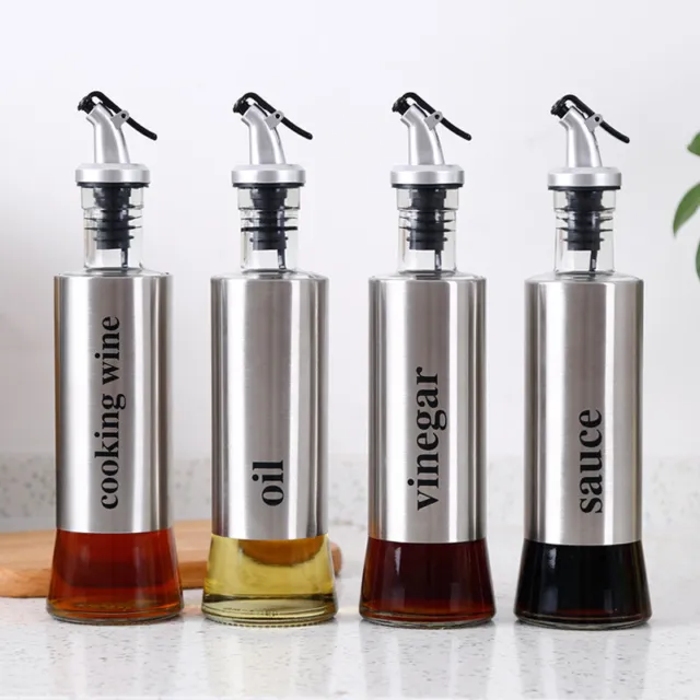 11oz Glass Dispensers for Kitchen Oil, Vinegar, Sauce, & Cooking Wine