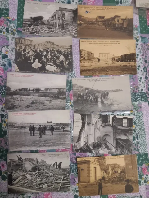 Reggio Calabria e dintorni 10 cartoline terremoto 1908 originali d'epoca vedi fo