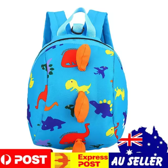 Toddler Kids Dinosaur Backpack Anti-lost Bags with Safety Leash (Sky Blue)