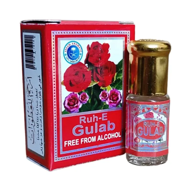 Edge's Attar RUH-E GULAB (ROSE) by Arham Aromatic; Real, Roll-On Perfume 3.0 ML