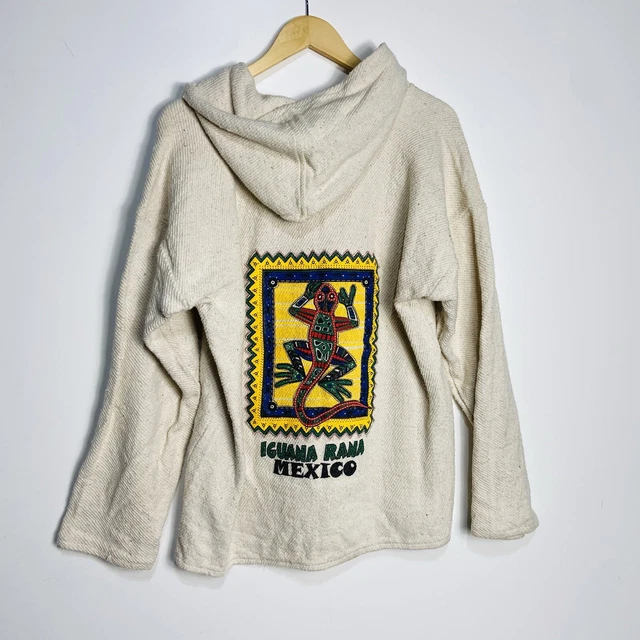 Baja women sweater made in mexico cotton hoodie kangoroo pocket size XL graphic