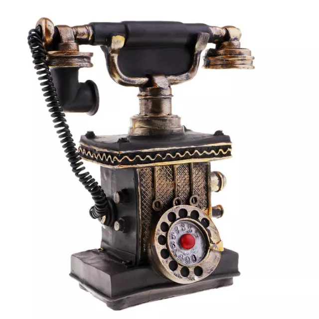 Retro Phone Home Decoration Vintage Rotary Corded Telephone Ornaments