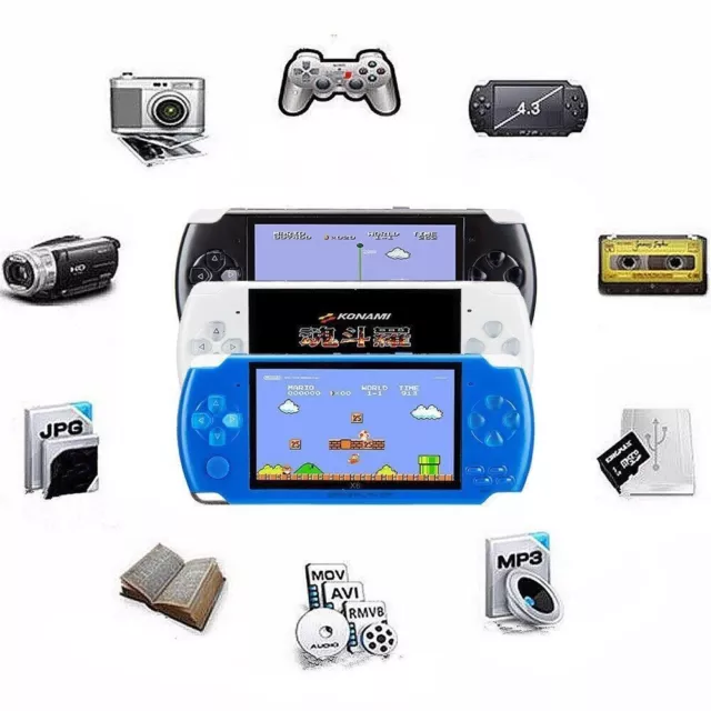 32 Bit 4.3" PXP Portable Handheld Game 4GB Console Player 10000+Games X6 2