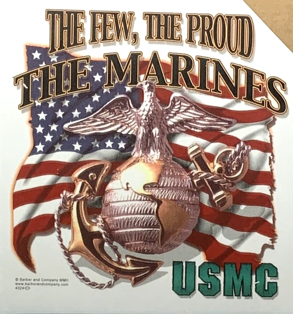 VINTAGE TRANSFER TSHIRT Iron On Graphic Sheet USMC Marines Barber