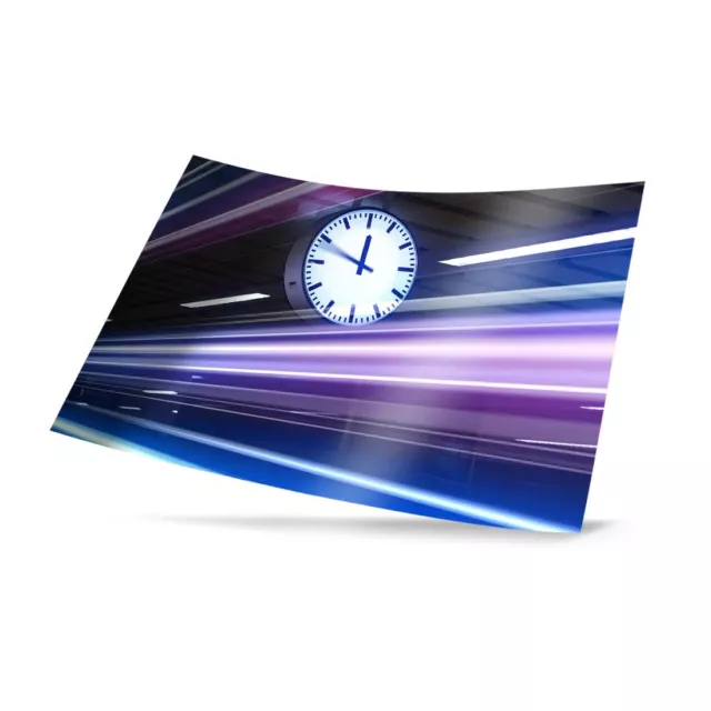 Art Print Poster Rush Hour Train Station Clock #53385