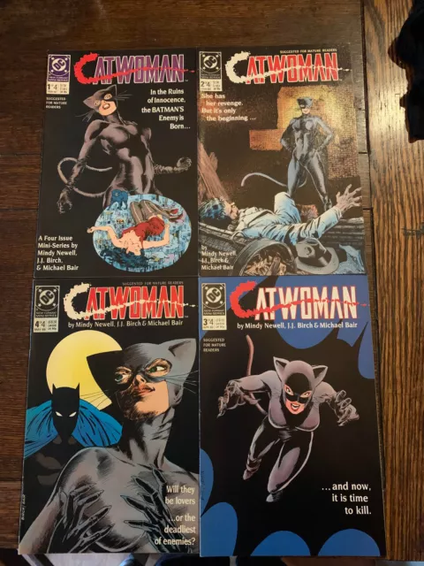 Catwoman #1 #2 #3 #4 Mini-series Set Bundle Batman, Mindy Newell, 1989 DC Comics