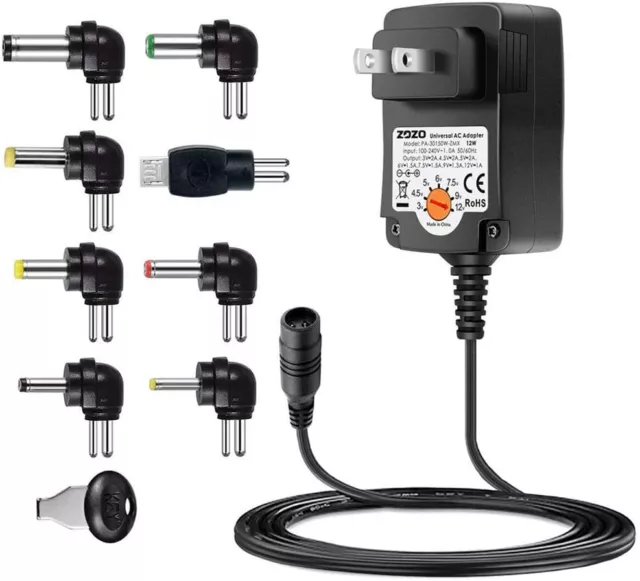 Cargador de Pared con Adaptador de Alimentación de CA Universal de 12W 3-12V Nuevo