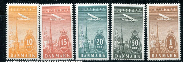 Denmark: Scott C6-10 VF mint hinged / AFA 216-229 MG  *