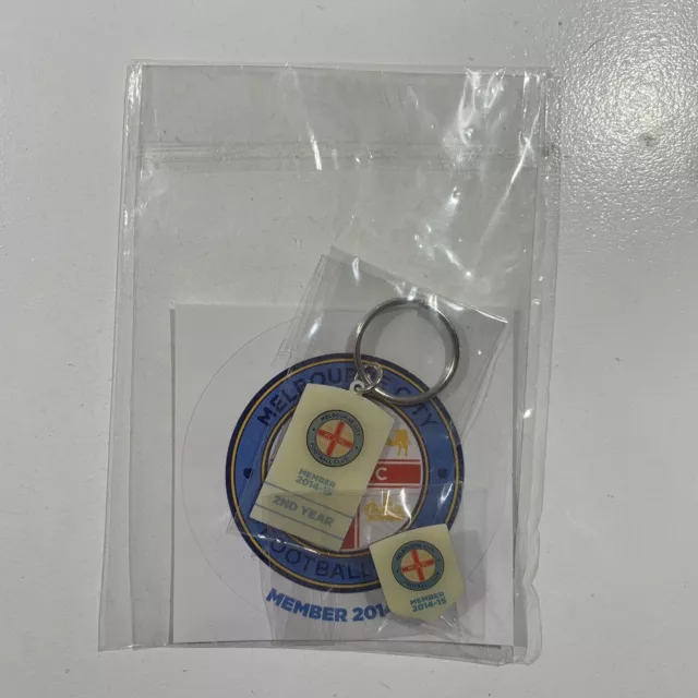 Melbourne City Football Club Member 2014-15 Pack Badge Pin Keyring Sticker