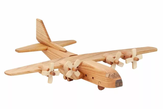 Wooden Hercules Plane - Kids Toy Handmade Solid Wooden 3D Model Decoration New