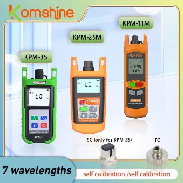Komshine7 Wavelengths Loss Cable Tester Fiber Optical Power Meter with LED Light