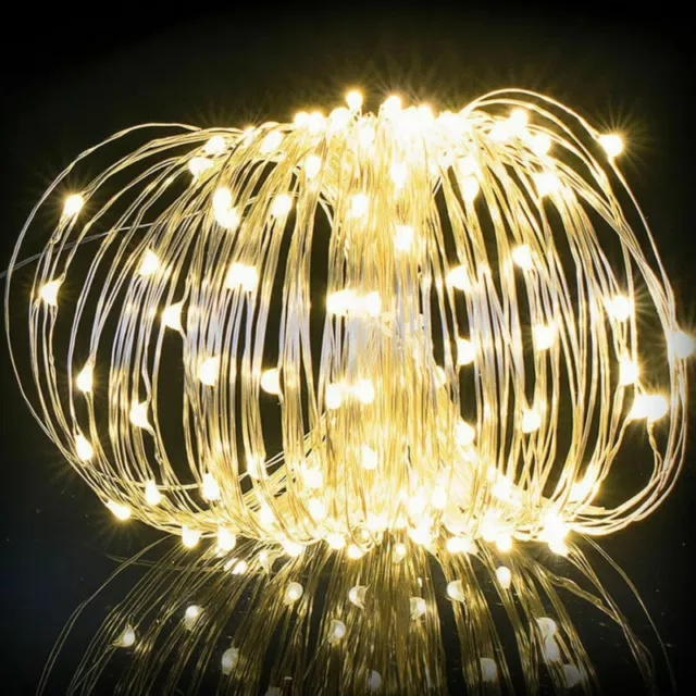LED Solar Copper Wire String Lights Outdoor Waterproof Garden Xmas Party Decor