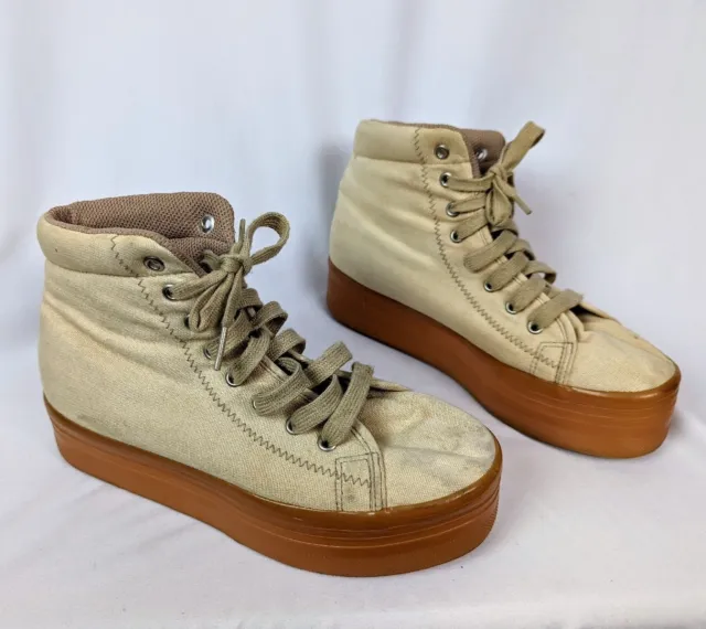 Jeffrey Campbell JC PLAY sz. 8.5 Chunky Platform Sneakers Lace Up High Top Shoes