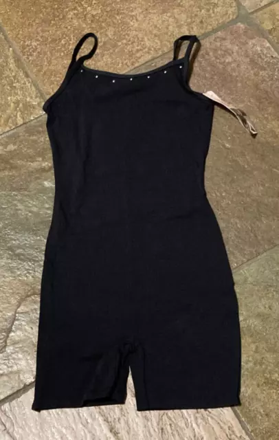 123 Danskin Freestyle Girls 10/12 (L) Biketard Unitard Bodysuit RHINESTONES NWT