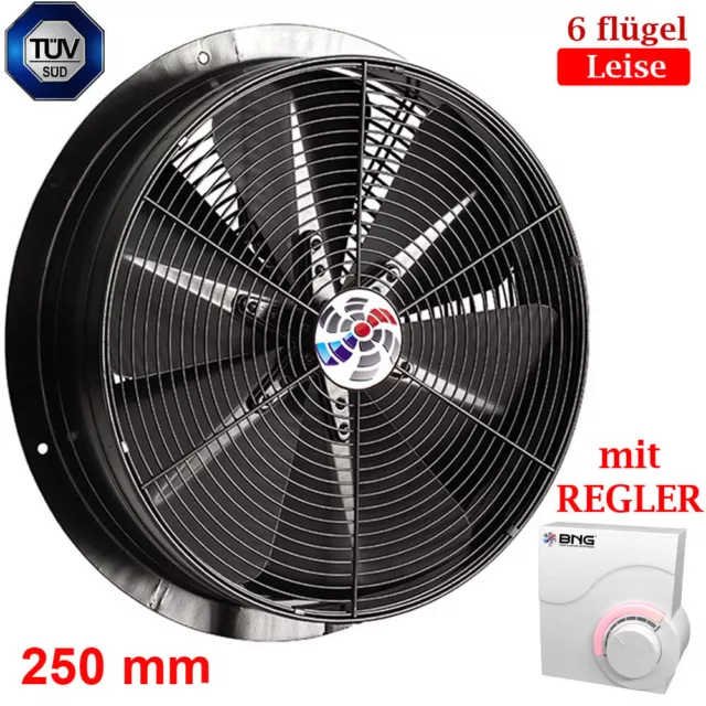 Turbo Axialventilator 250mm Axiallüfter Lüfter Abluftgebläse Geblase mit REGLER