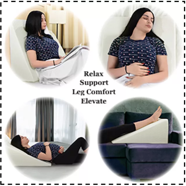 Wedge Pillow Memory Foam Acid Reflux Neck Leg Pain Snoring Maternity Pregnancy