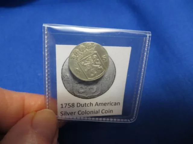 1758 Silver Early American Colonial Coin Before US Minted Coins FREE SHIPPING