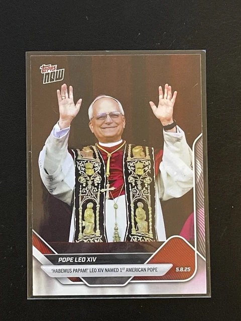 POPE LEO XIV 2025 Topps Now POPE-1 Rookie Card 1st American Pope Card ...