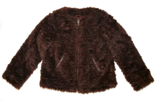 ÉTAT NEUF Veste fausse fourrure Monoprix knitwear, manteau, blouson, fille 8 ans