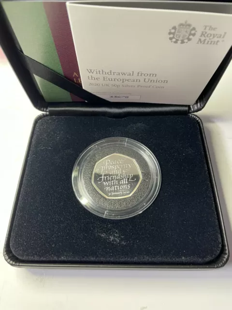 ROYAL MINT - 31st JANUARY 2020 LTD. EDITION SOLID SILVER PROOF BREXIT 50p COIN 3