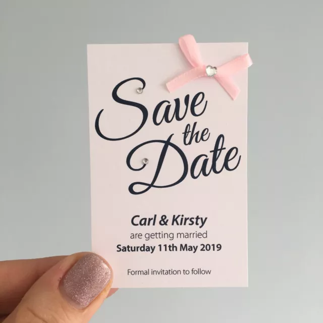 5 Personalised Magnetic Wedding Save the Date Cards with envelope