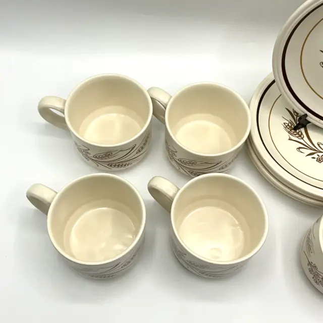 Biltons pottery cups and plates - wheat pattern  - 6.5in diameter 3