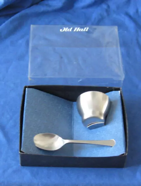 Old Hall Robert Welch Stainless Egg Cup With Spoon New Unused Mint