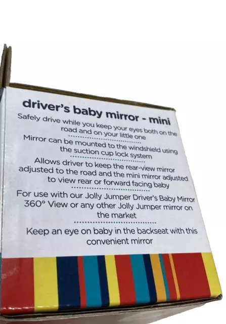 Jolly Jumper Suction Mount Drivers Mini Baby Mirror - Brand New 2