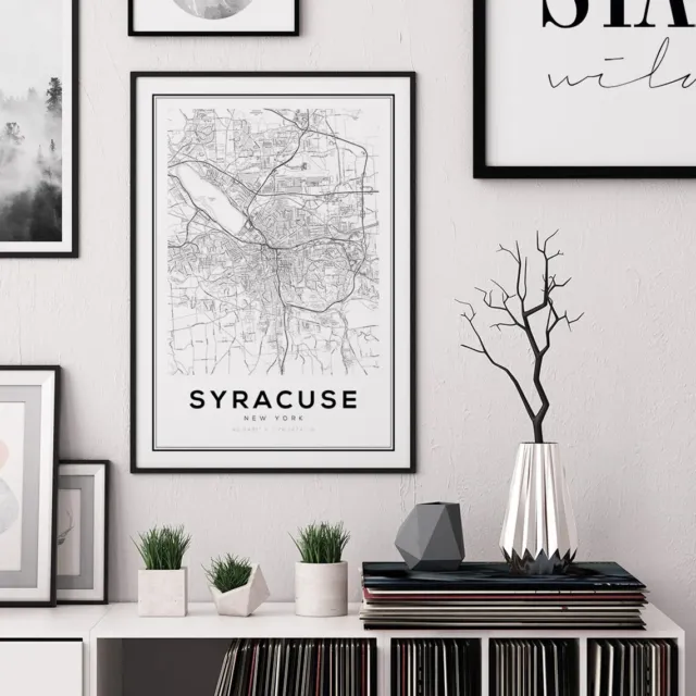 Syracuse New York Maps poster Choose your Size