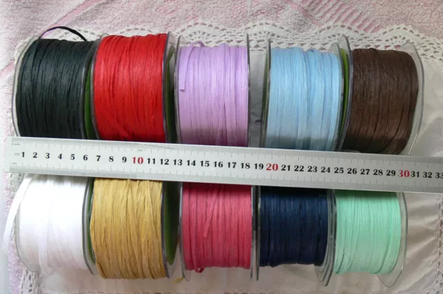 PAPER RAFFIA - Approx 5mm Wide 10 & 20 Metres - 10 Colour Choice D2Top