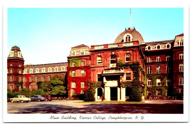 Vassar College Main Building Poughkeepsie New York NY Old Chrome Postcard E25