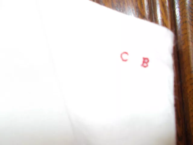 Vintage French cotton nightdress chemise monogram C.B. large size 16 42" chest 3