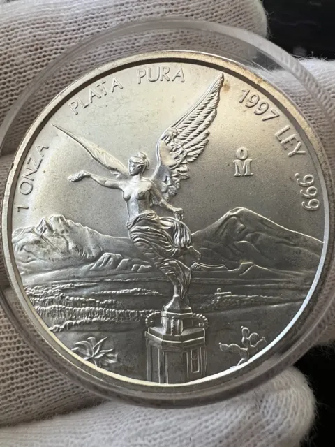 Silver 1997 Libertad 1oz 100,000 Minted Rare Date Mexico Mexican .999