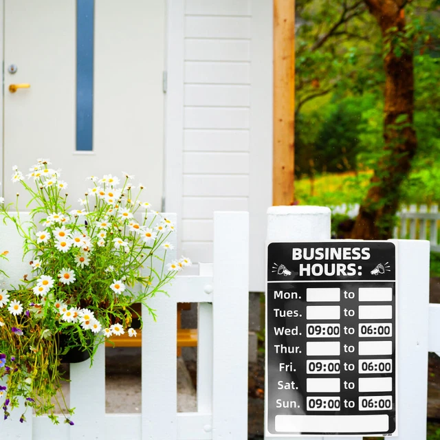 Cartello Aperto/Chiuso Con Lavagna - Per Negozi, 19.5cm, Legno Betulla, Include Pennarello