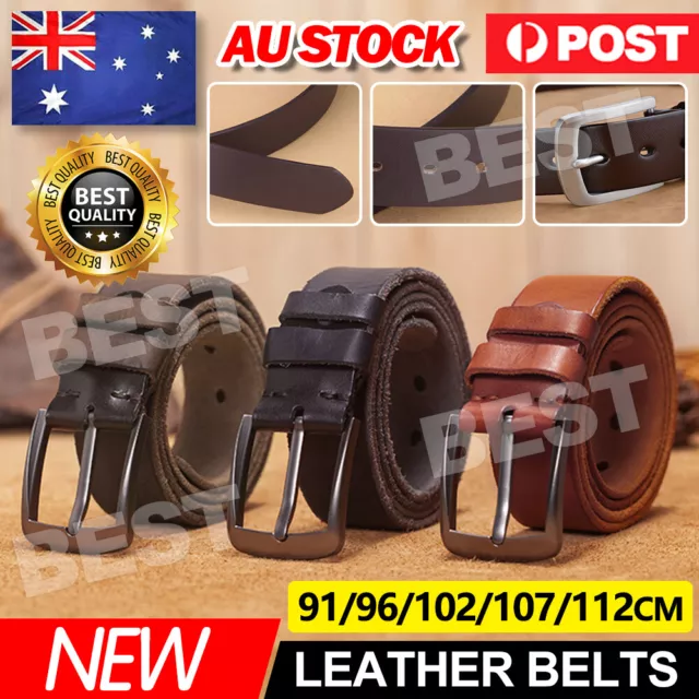 New Quality Genuine Full Grain Leather Men's Belt Australian Retro trend