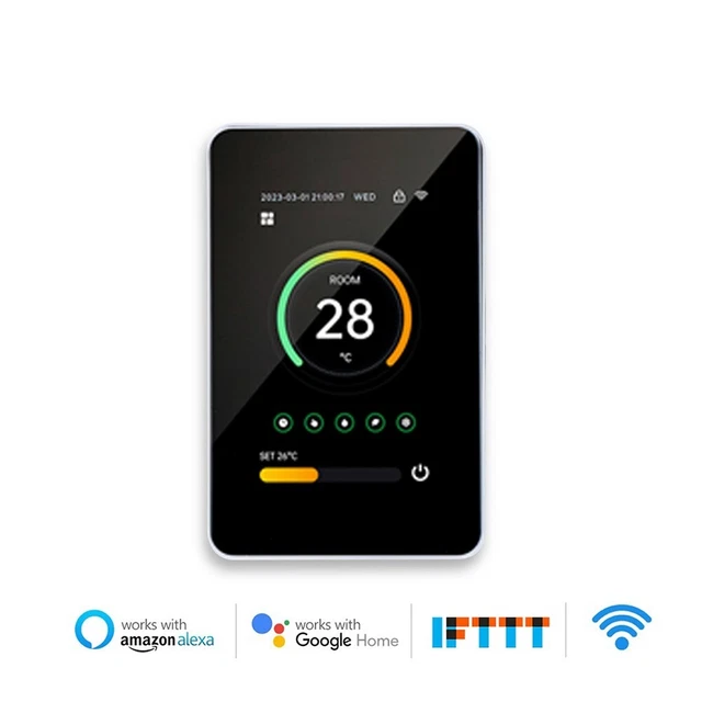 Thermostat intelligent ultra étroit WiFi programmable hebdomadaire plusieurs la