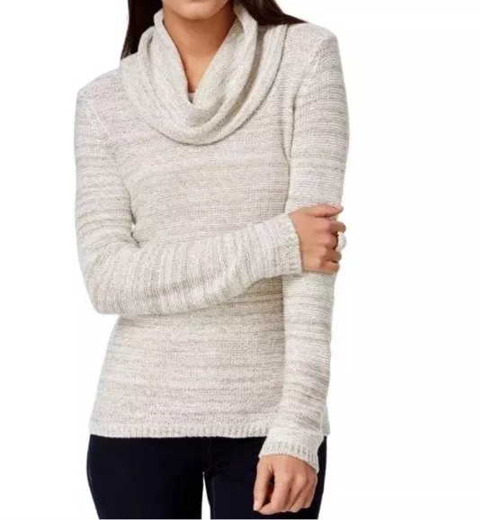 Inc International Concepts Women's Cowl Neck Sweater Long Sleeve Beige XL